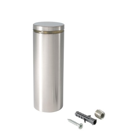 OUTWATER Round Standoffs, 4 in Bd L, Stainless Steel Brushed, 1-1/2 in OD 3P1.56.00068